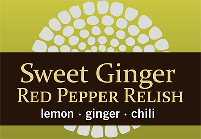 Label front of Sweet Ginger Relish