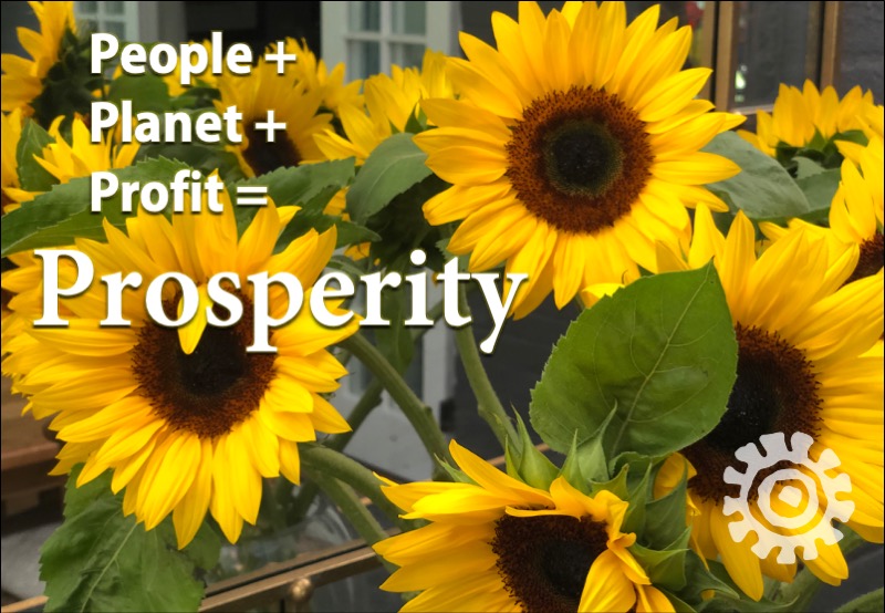 Slide: People, Planet + Profit = Prosperity